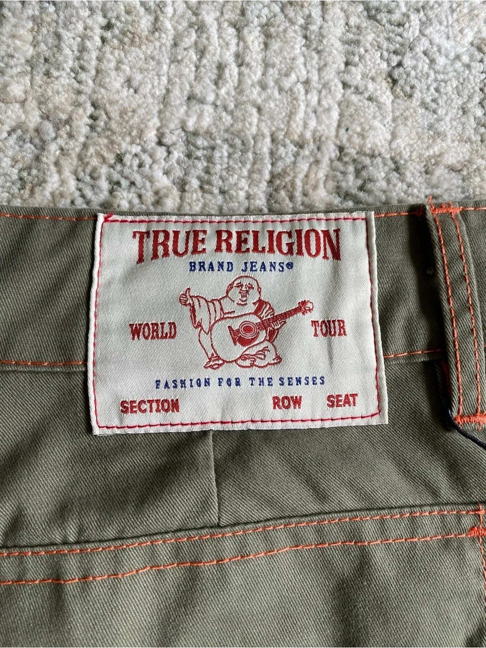 NEW True religion men's green cargo shorts 108056R7 Size 38